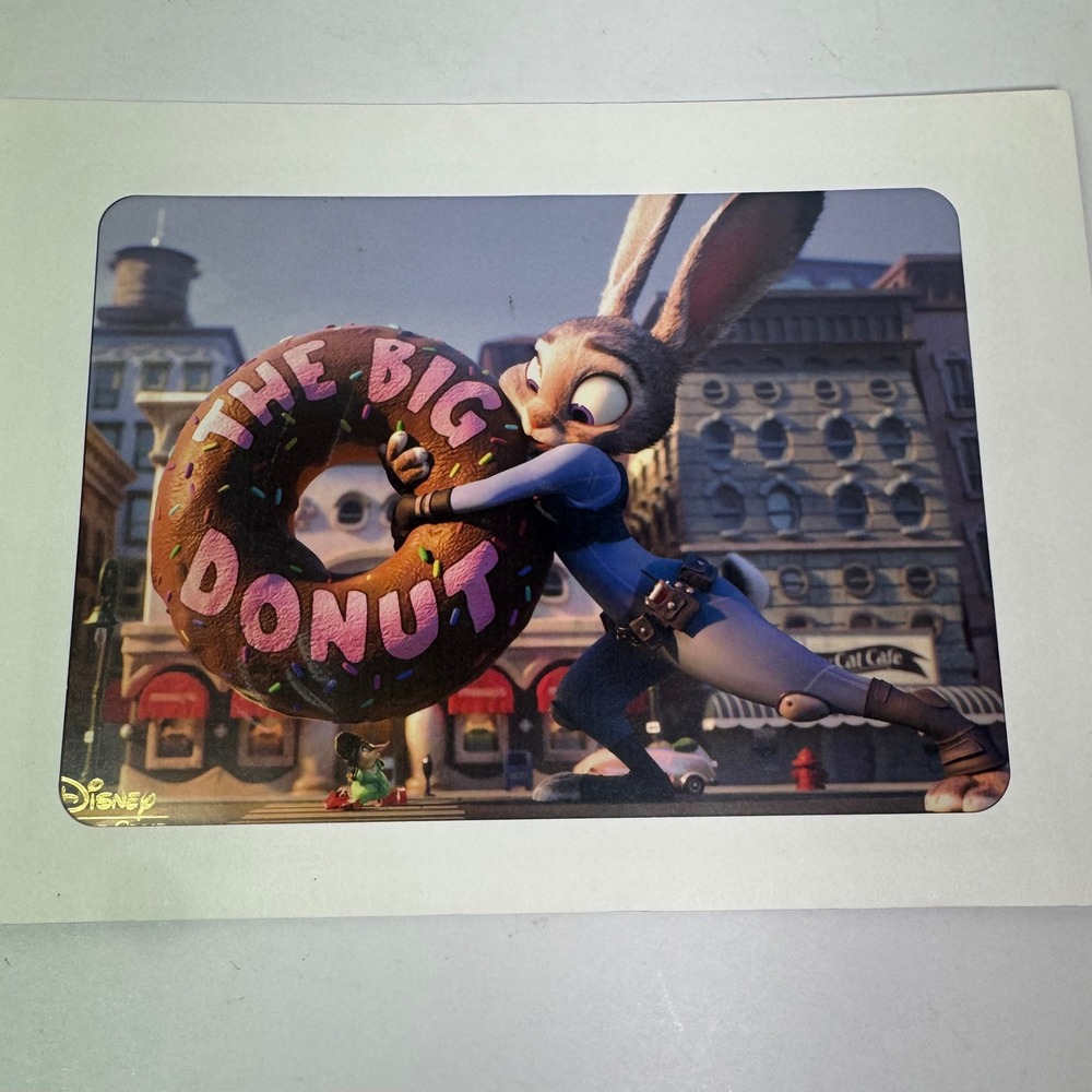 Zootopia Disney Movie Club Judy Hopps The Big Donut 5x7" Lithograph Art Print